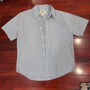 Ralph Lauren Polo Jeans 100% Cotton Button Down Plaid Collar Shirt Size Large